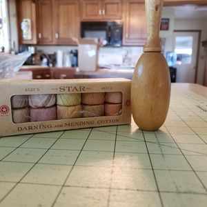 Vintage darning and mending kit